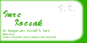 imre kocsak business card